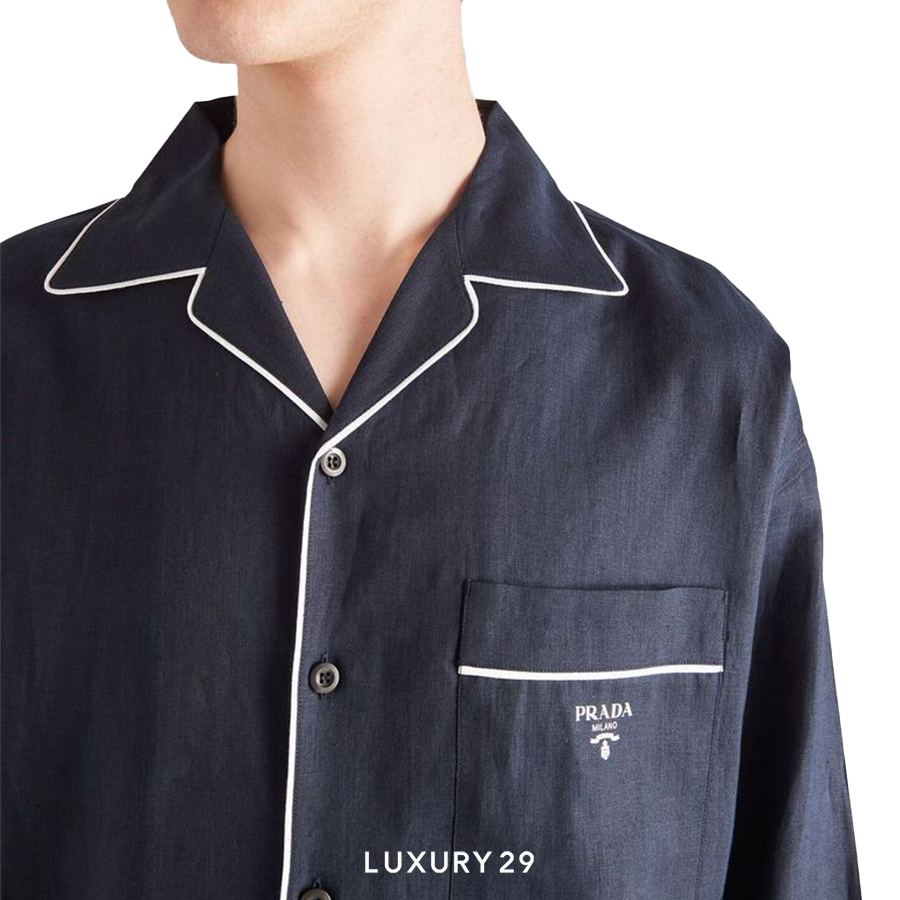 Prada Linen Shirt Navy