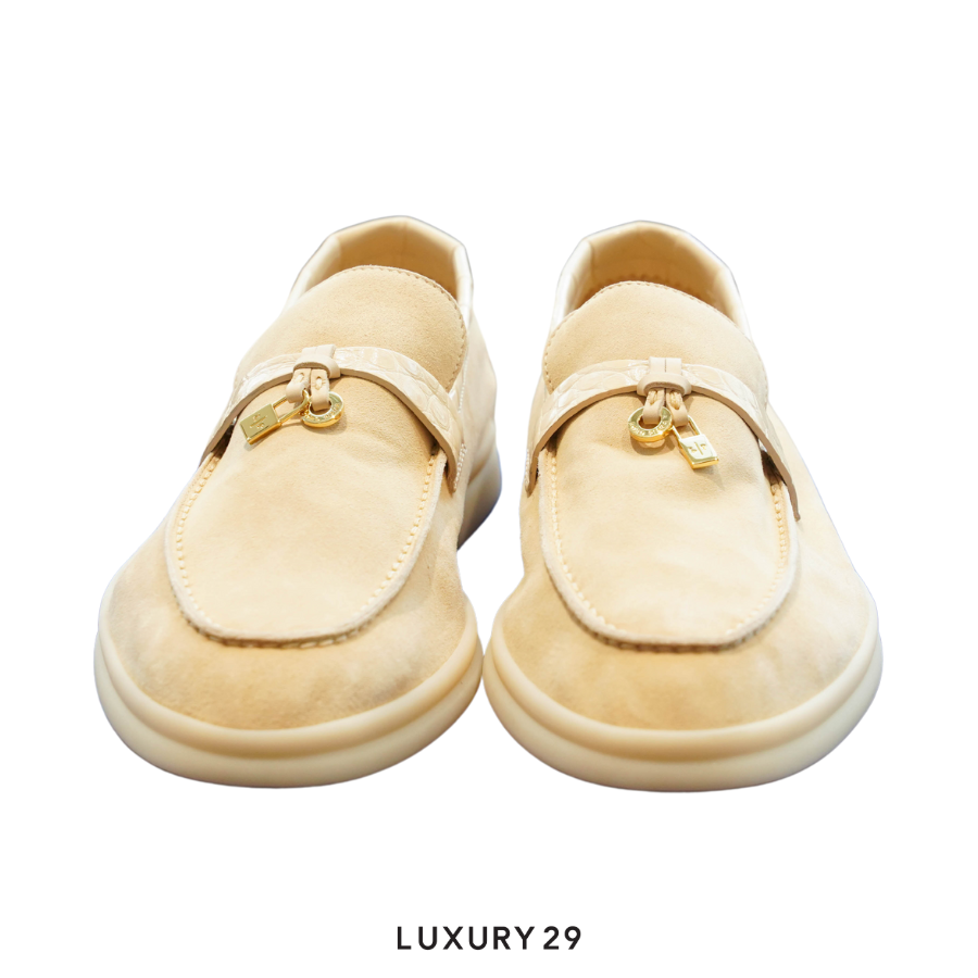Loro Piana Summer Charms Walk Suede Lemon Meringue