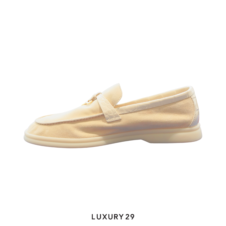 靴 Loro Piana Summer Charms Walk Loro Piana Summer Charms Walk Suede Lemon Meringue