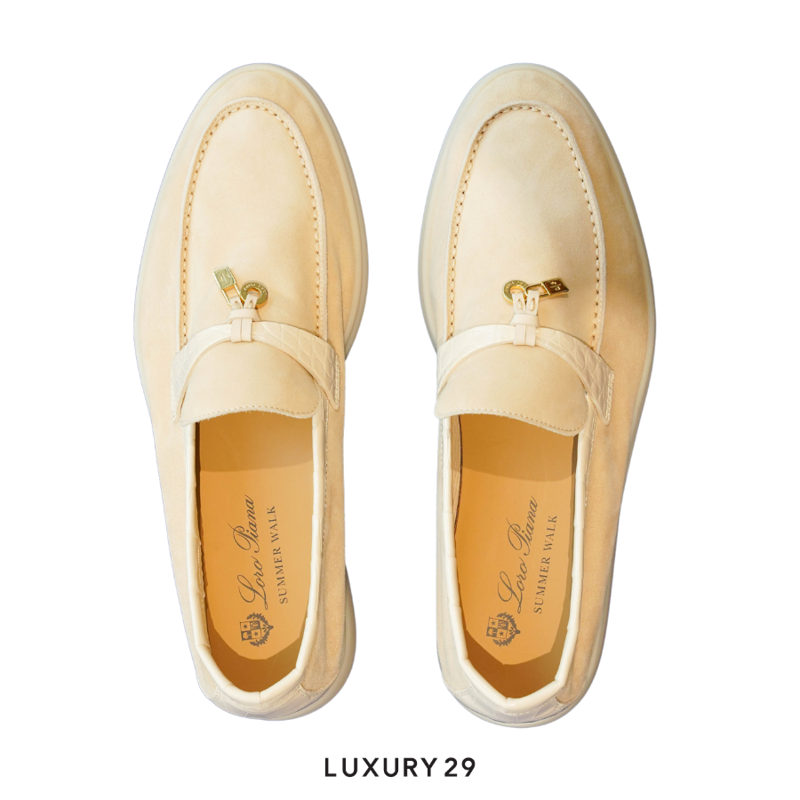 靴 Loro Piana Summer Charms Walk Loro Piana Summer Charms Walk Suede Goatskin Pink Reef
