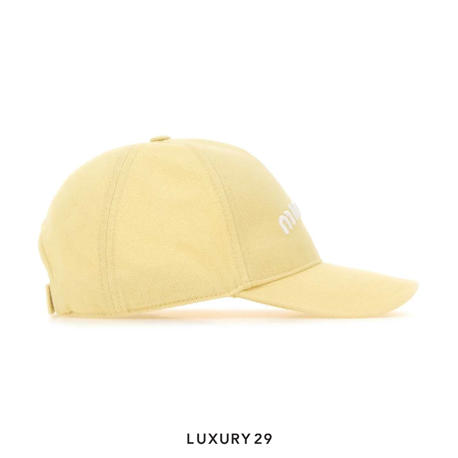 ☆関税込☆MIUMIU★Miu Miu Drill Baseball Cap Khaki White★ Khaki/white Drill Baseball Cap | Miu Miu