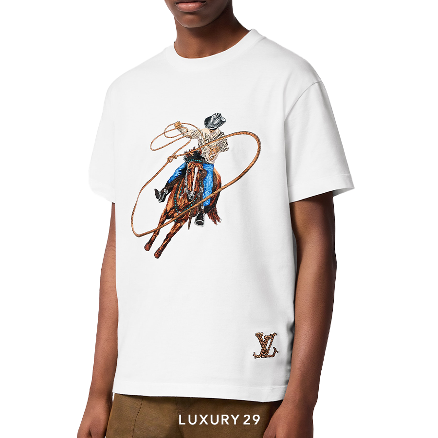 Louis Vuitton LV Graphic Embroidered Cotton T-Shirt