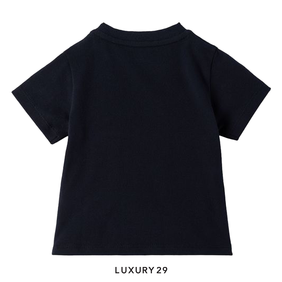 Kid Moncler Enfant NAVY BLUE T-shirt with logo patch Kid Moncler Enfant NAVY BLUE T-shirt with logo patch