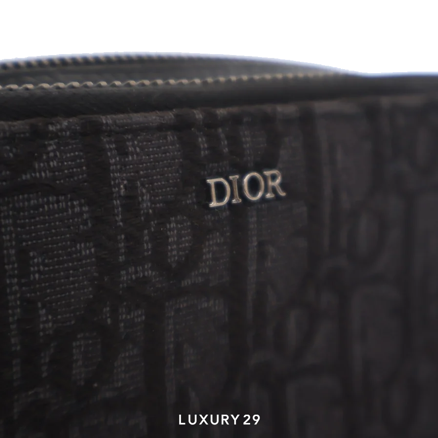 Set of 2 Dior Holiday 2024 Novelty Gold Glitter Vanity Pouch